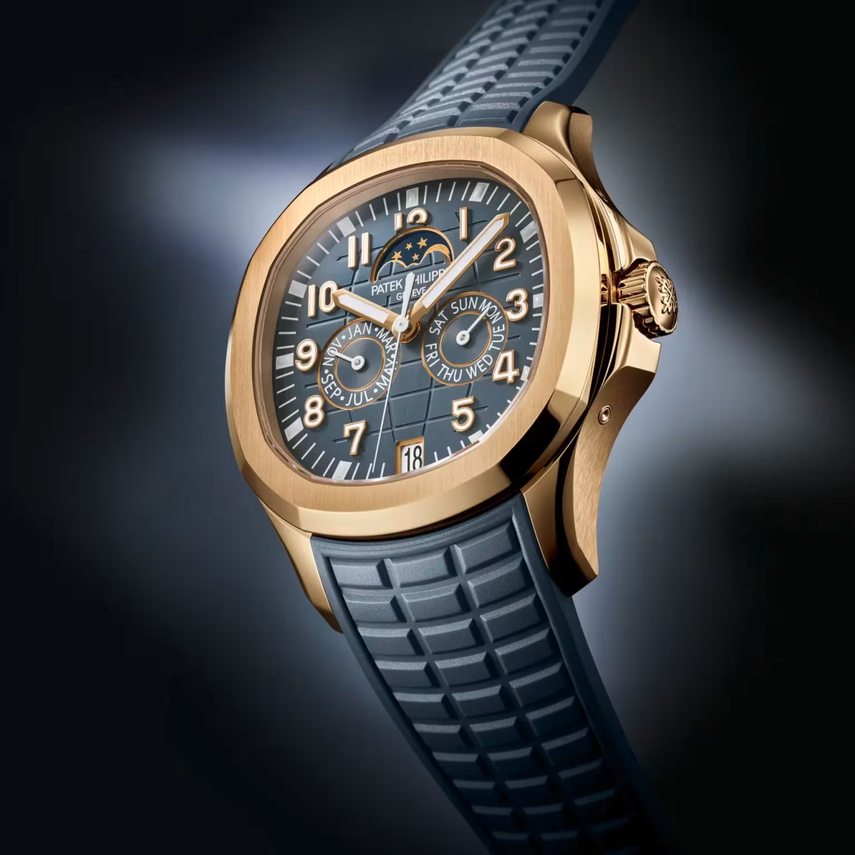 Patek Philippe Aquanaut Luce Annual Calendar Rose Gold Blue Grey Dial Ref. 5261R-001-12