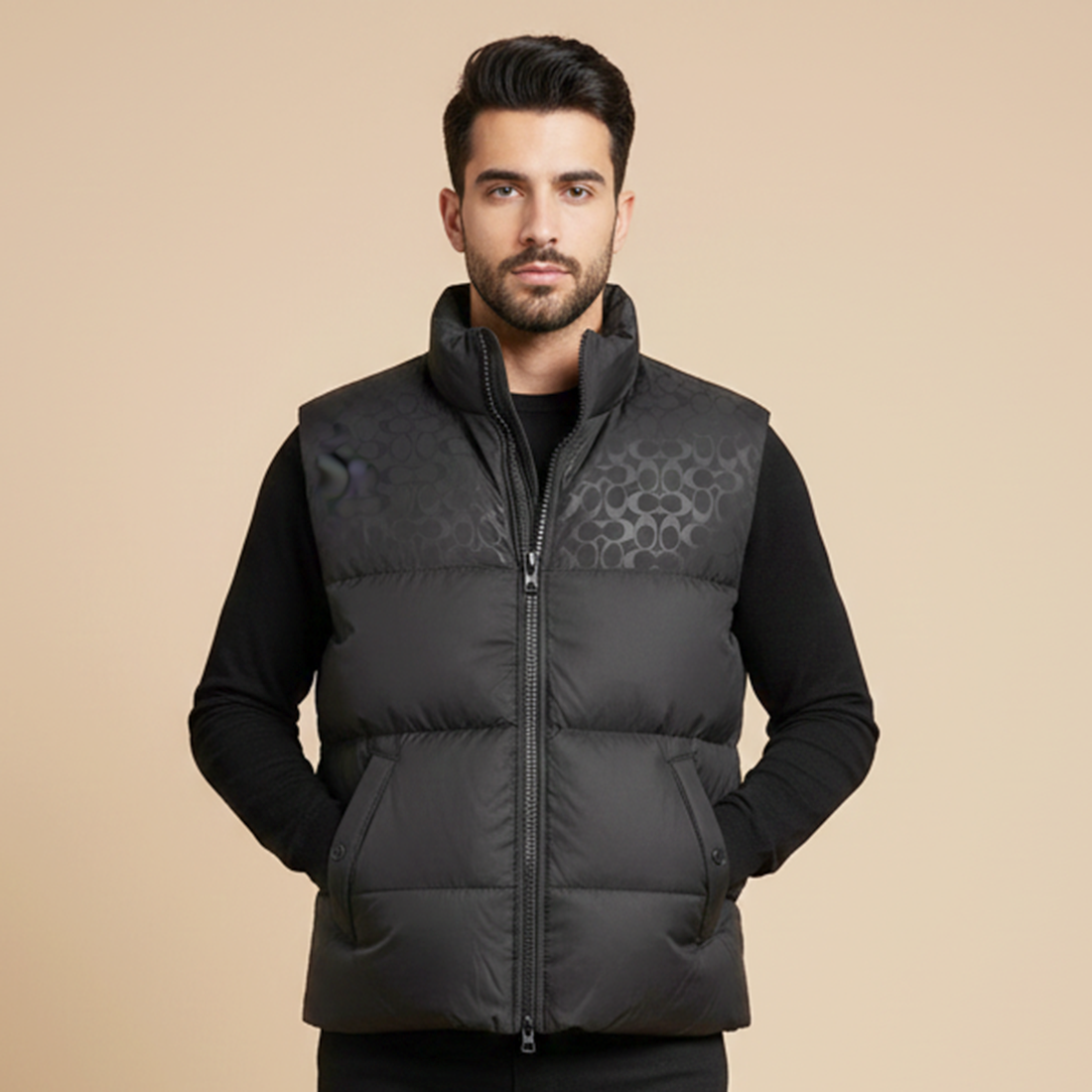 Coach Oblique Black Premium Quality Half Jacket-0