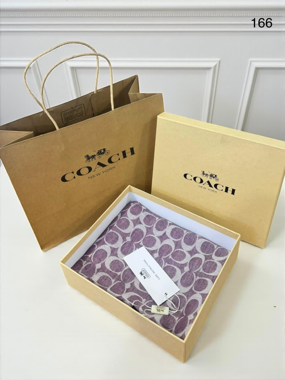 Coach Signature Purple C Border Woollen Stole-1