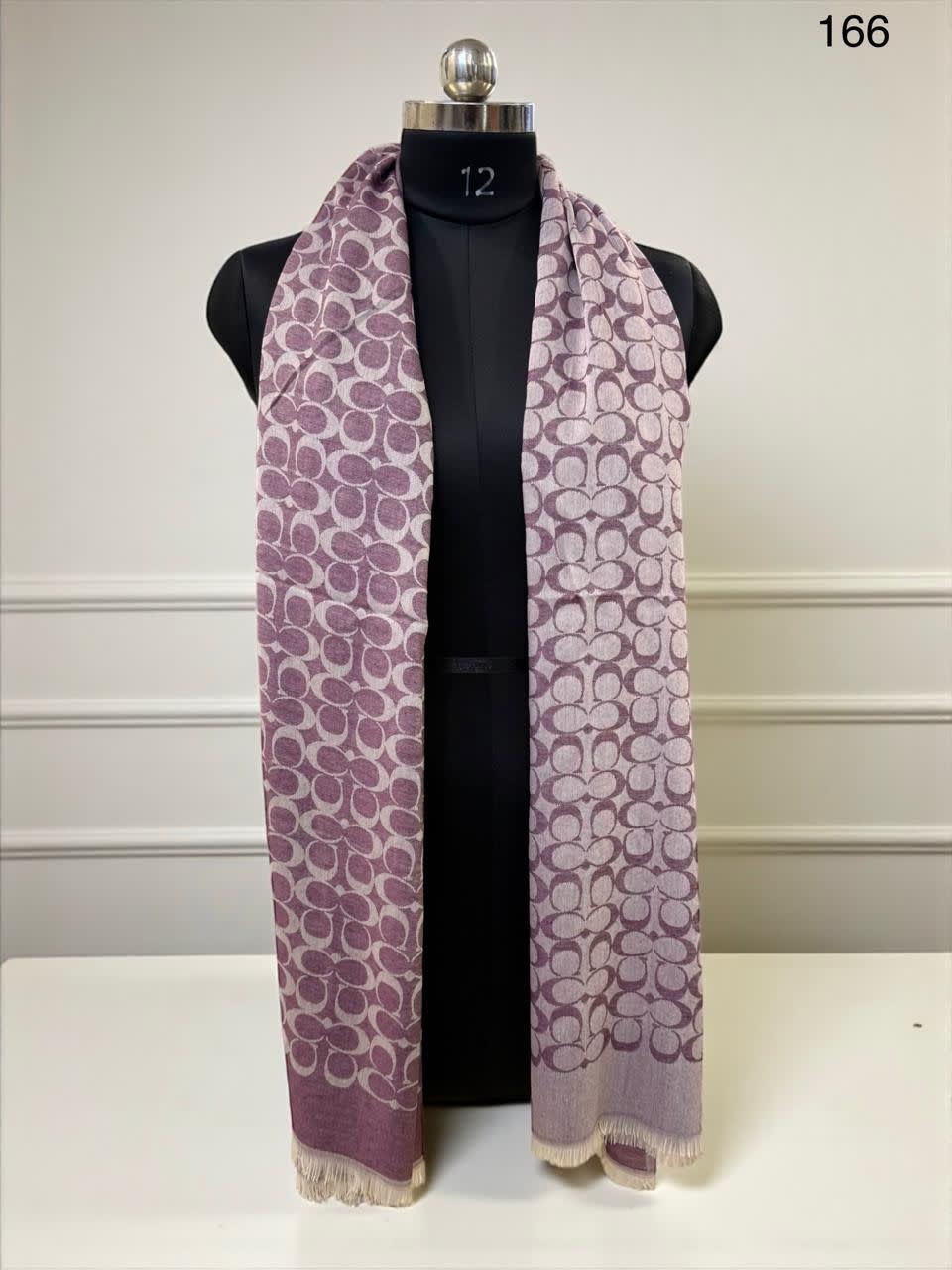 Coach Signature Purple C Border Woollen Stole-0