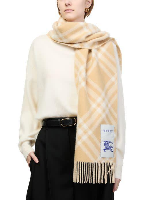 Burberry Check Cashmere Cream Stole-0