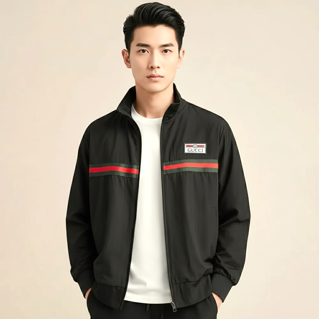 Gucci's Web Stripe Black Zipper-0