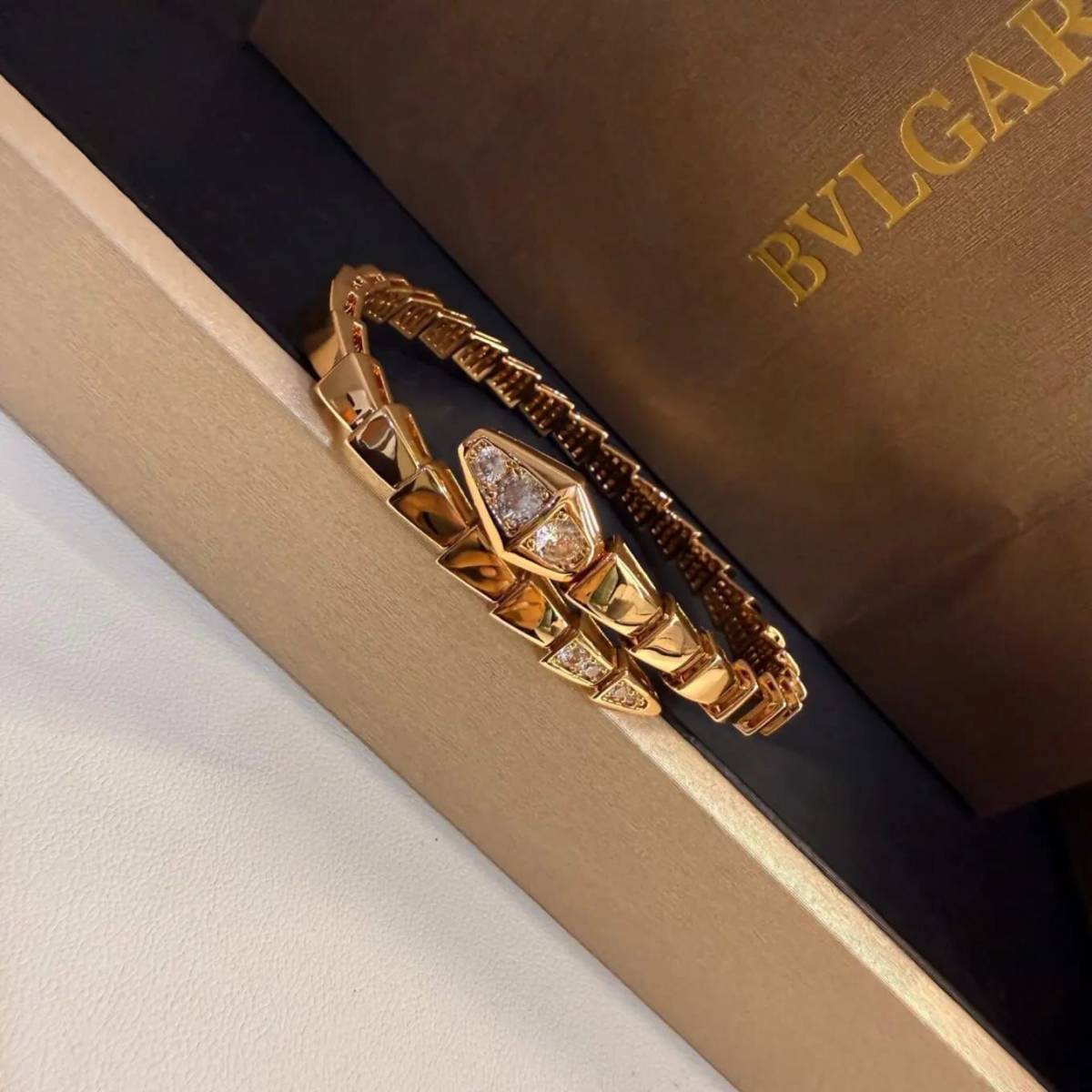 Bvlgari Rose/Golden Serpenti Viper Bracelet-0