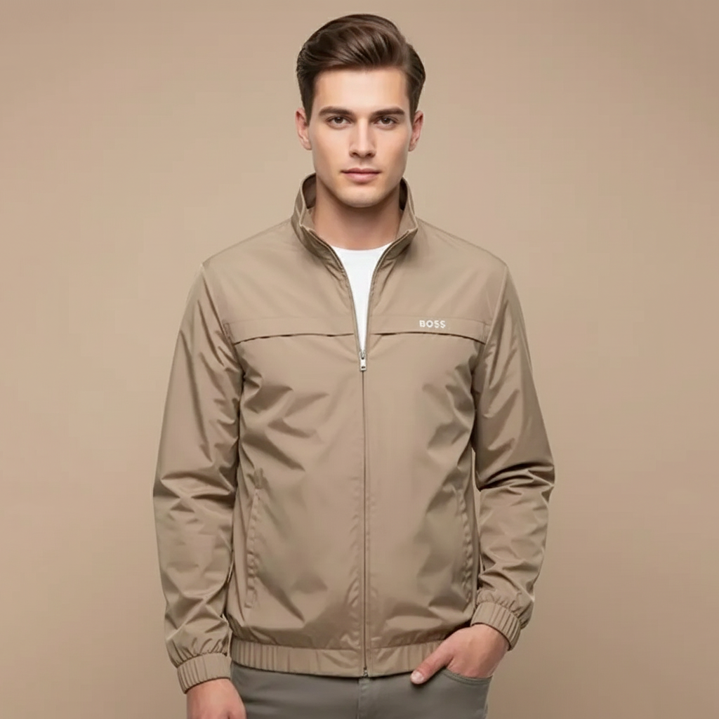 Boss Embroidered logo Brown Premium Quality Zipper-0