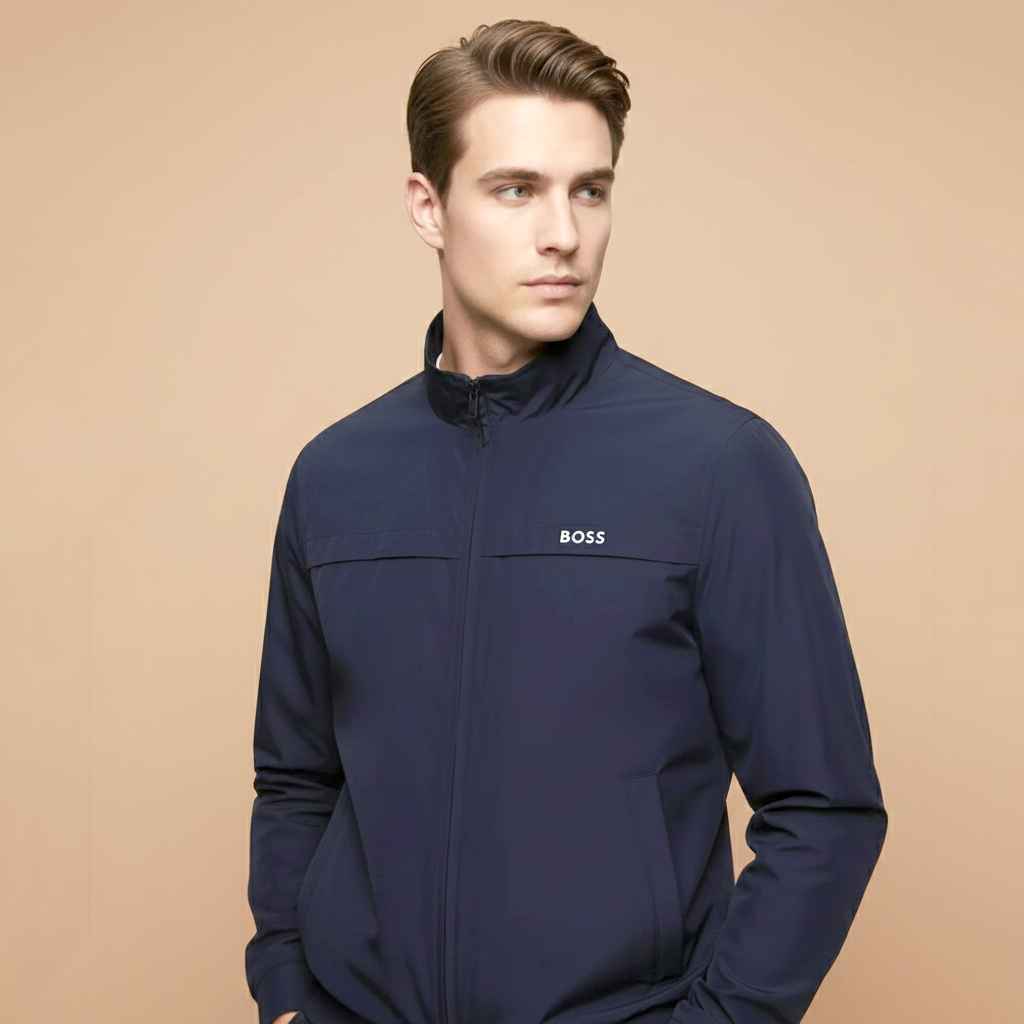 Boss Embroidered logo Blue Premium Quality Zipper-0