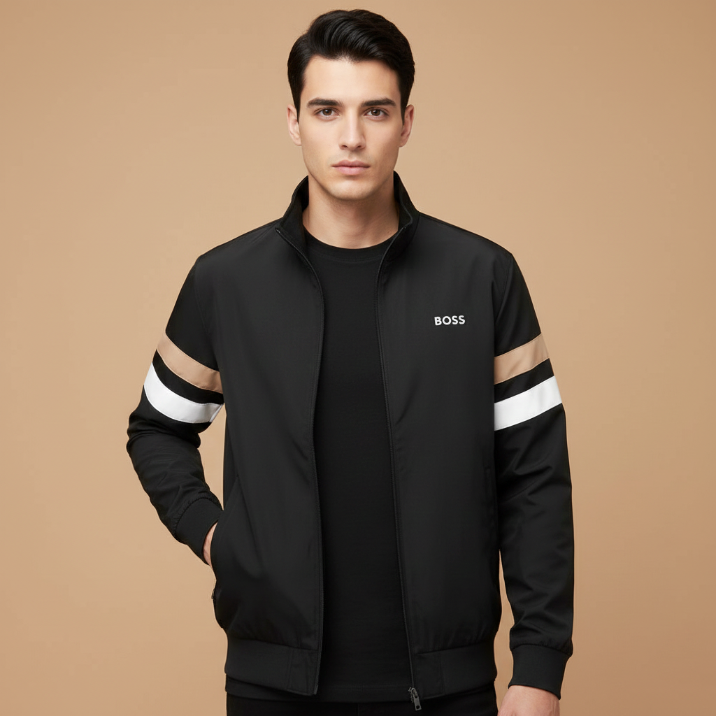 Boss Embroidered logo Black Premium Quality Zipper-0