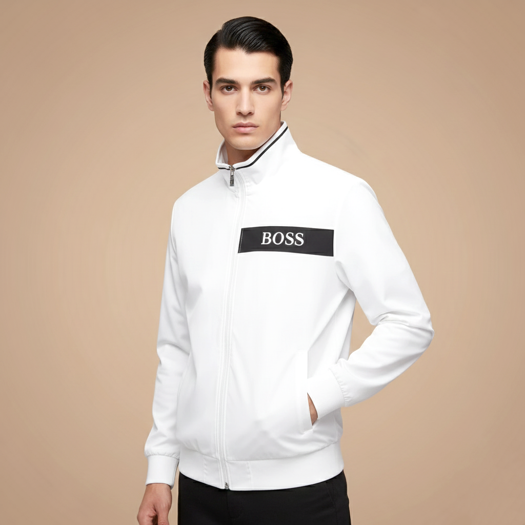 Boss Embroidered logo White Premium Quality Zipper-0