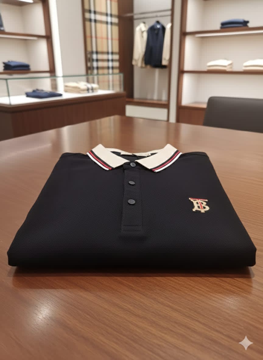 Burberry Black Premium Exclusive Polo T-shirt-2