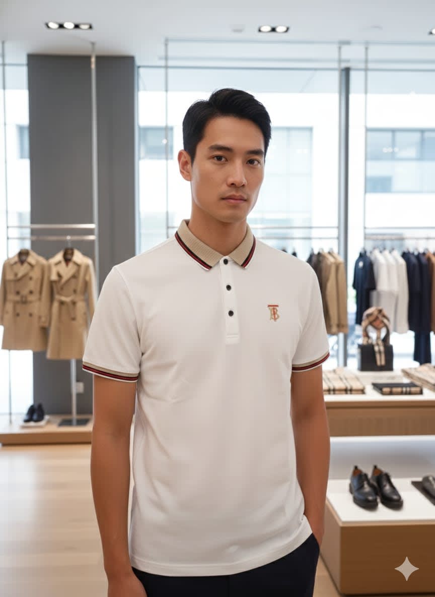 Burberry White Premium Exclusive Polo T-shirt-2