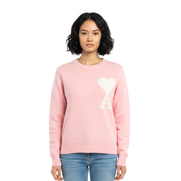 Ami Paris Pink Crewneck Pullover-0