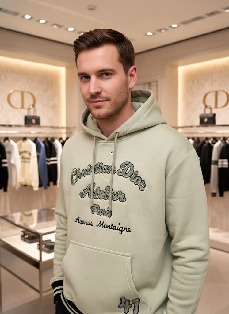 Christian Dior Cream Premium Quality Hoodie-1