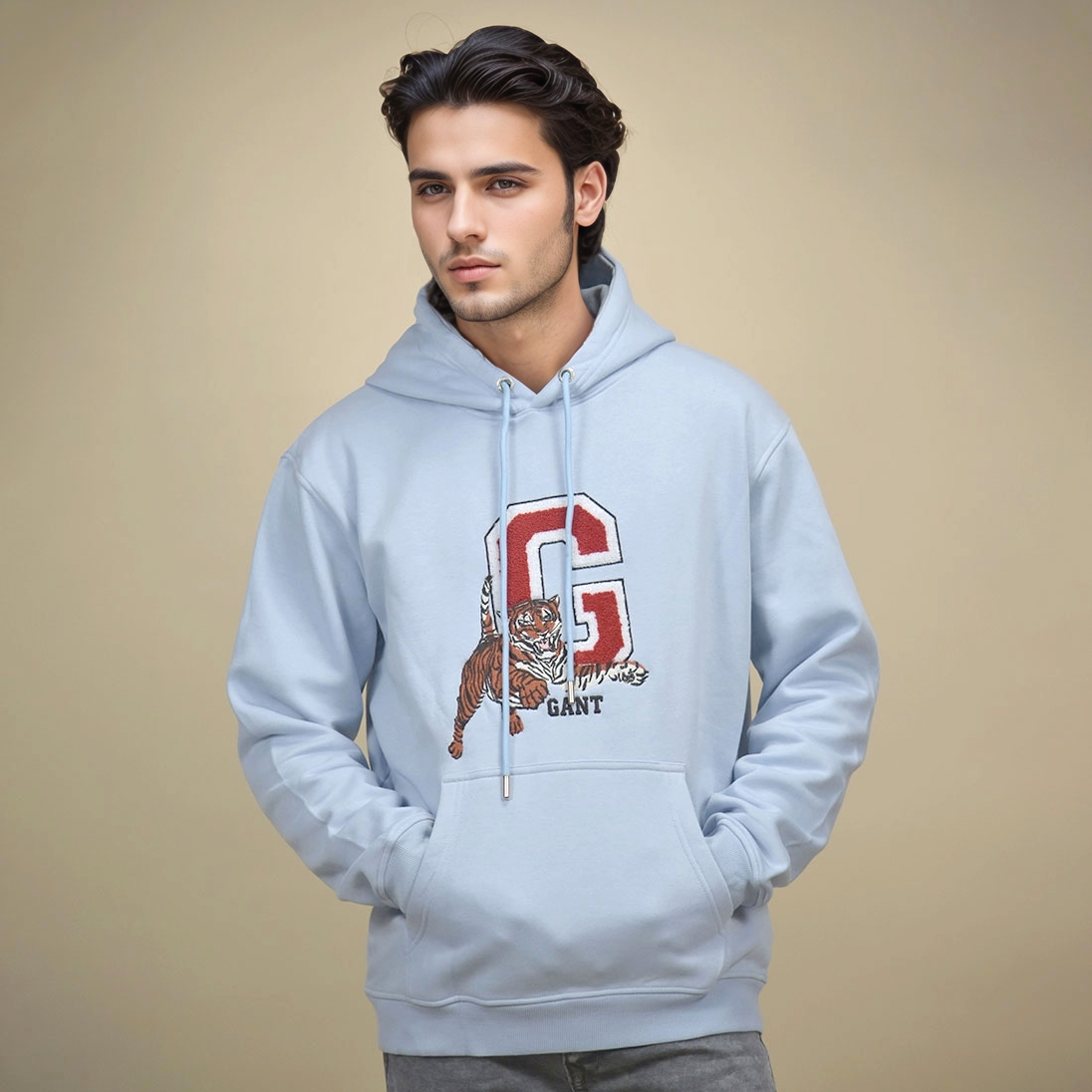 Gant Sky Blue Premium Quality Hoodie-1