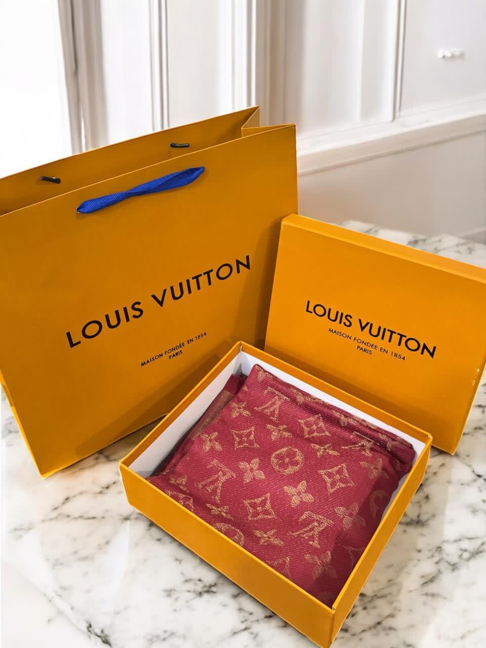 Louis Vuitton Reversible Red Shine Monogram Shawl-2