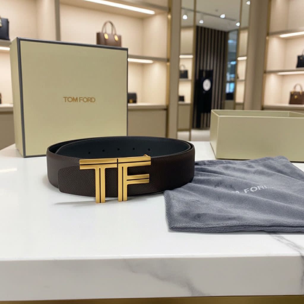 Tom Ford Golden Premium Quality Leather Belt-0