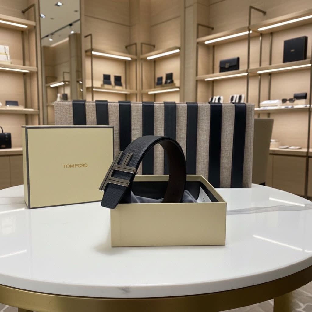 Tom Ford Black Premium Quality Leather Belt-0