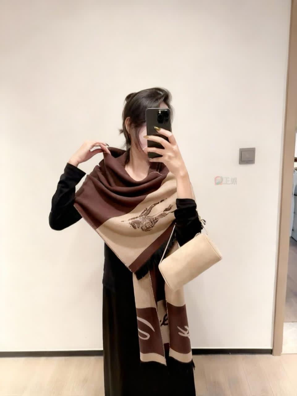 Burberry Check Cashmere Brown Stole-1