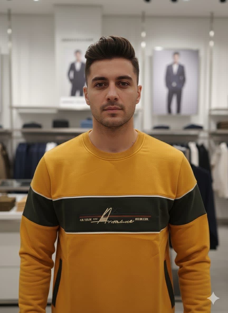 Armani Exchange Yellow Premium Quality Sweatshirt-0