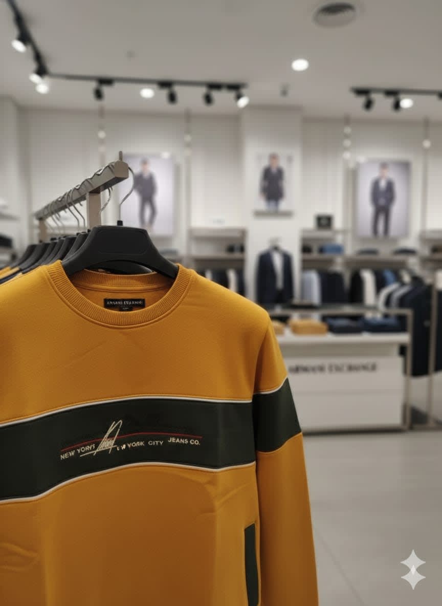 Armani Exchange Yellow Premium Quality Sweatshirt-2