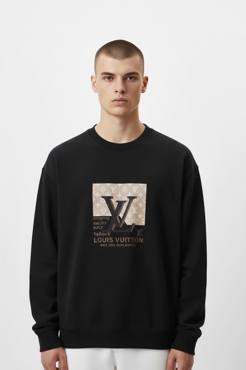 Louis Vuitton Black Premium Quality Virgil Sweatshirt-0