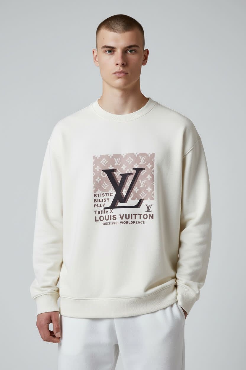 Louis Vuitton White Premium Quality Virgil Sweatshirt-0