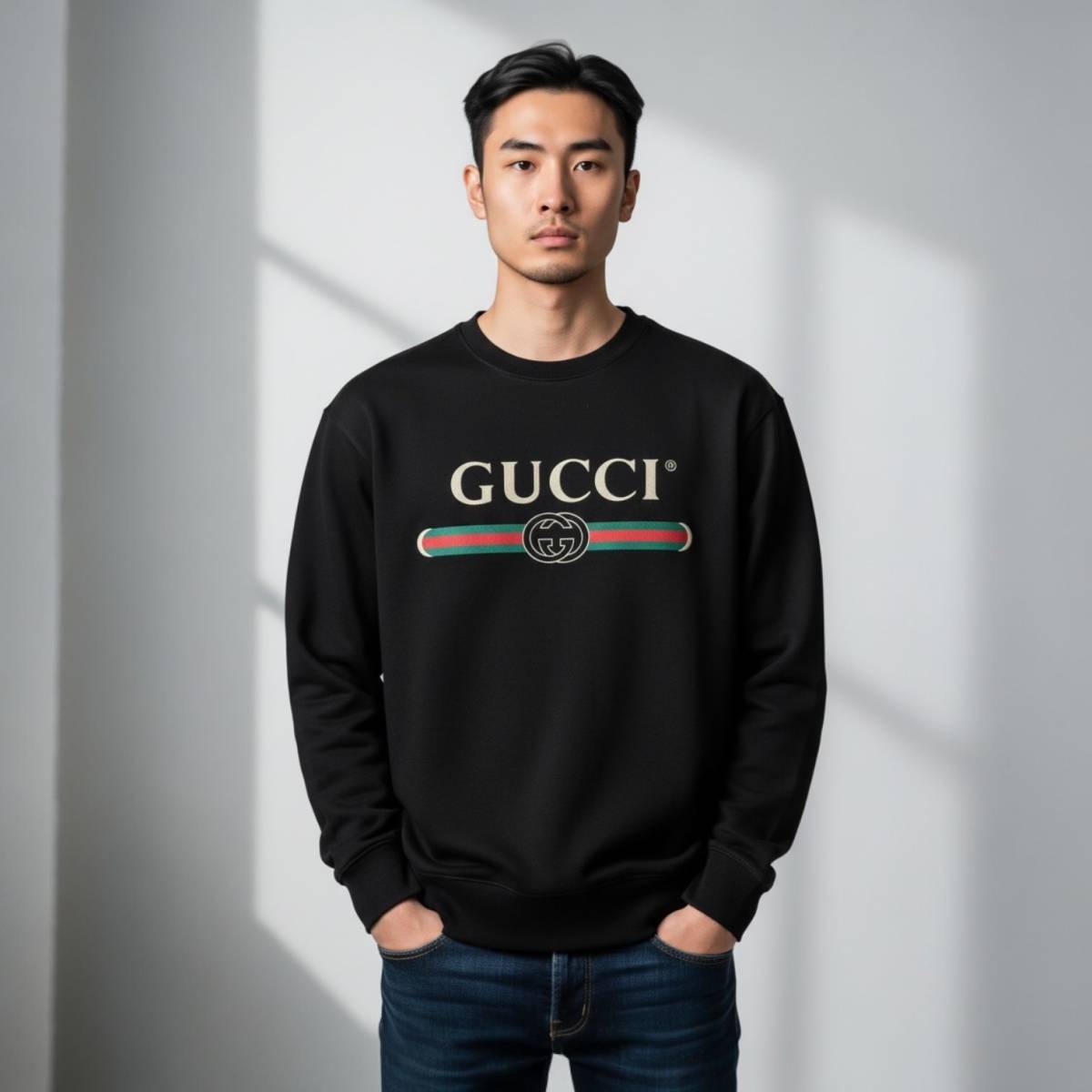 Gucci Embroidery Black cotton Sweatshirt-0