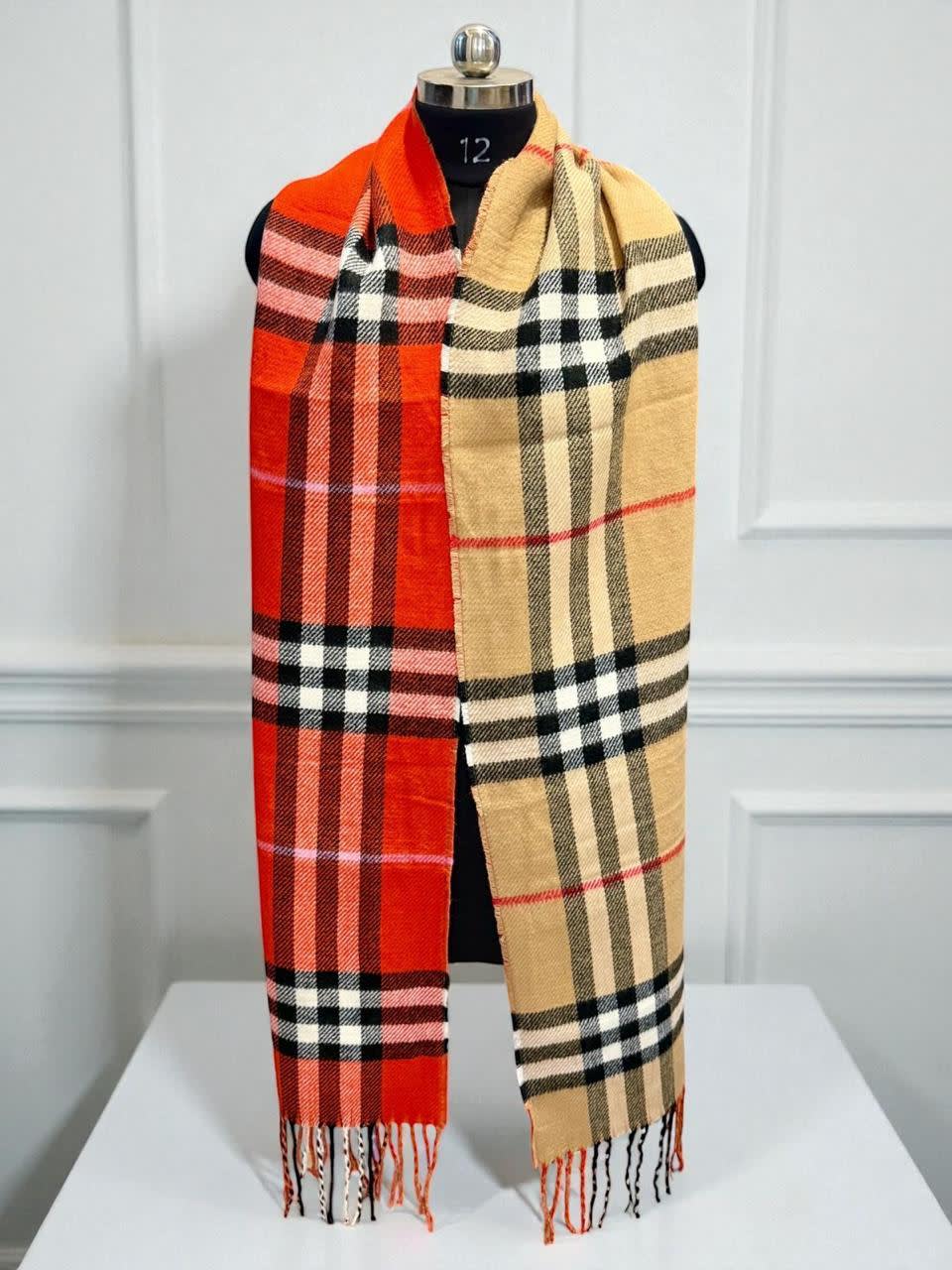 Burberry Cashmere Orange Dual Tone Stole-0