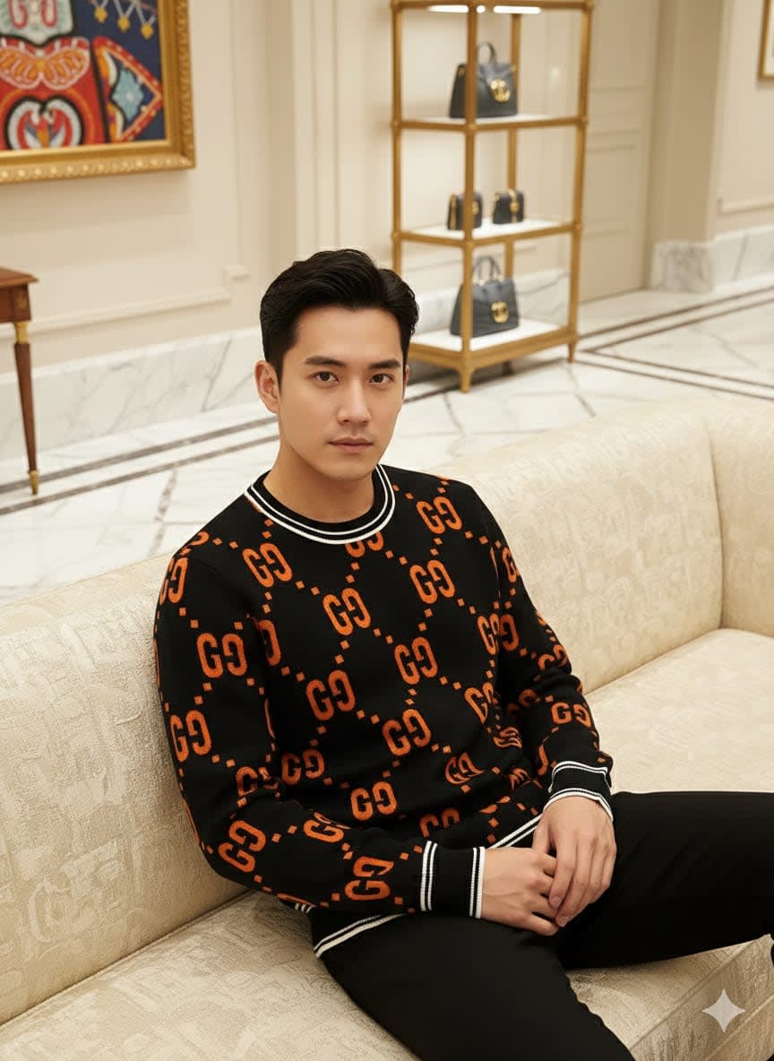 Gucci GG Shadow Logo Wool Black Jacquard Pullover-0