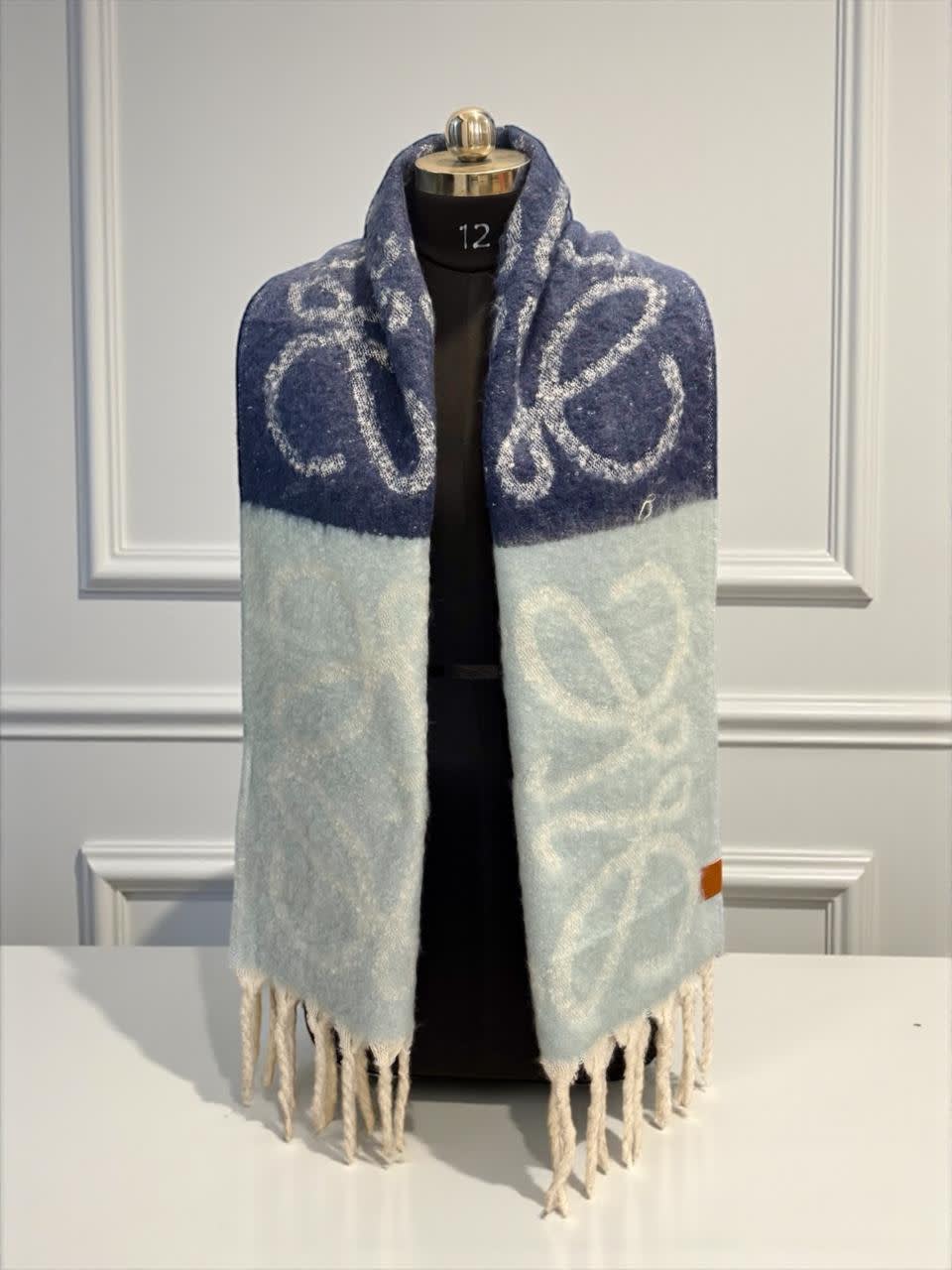 Loewe Anagram Blue Woollen Stole-1