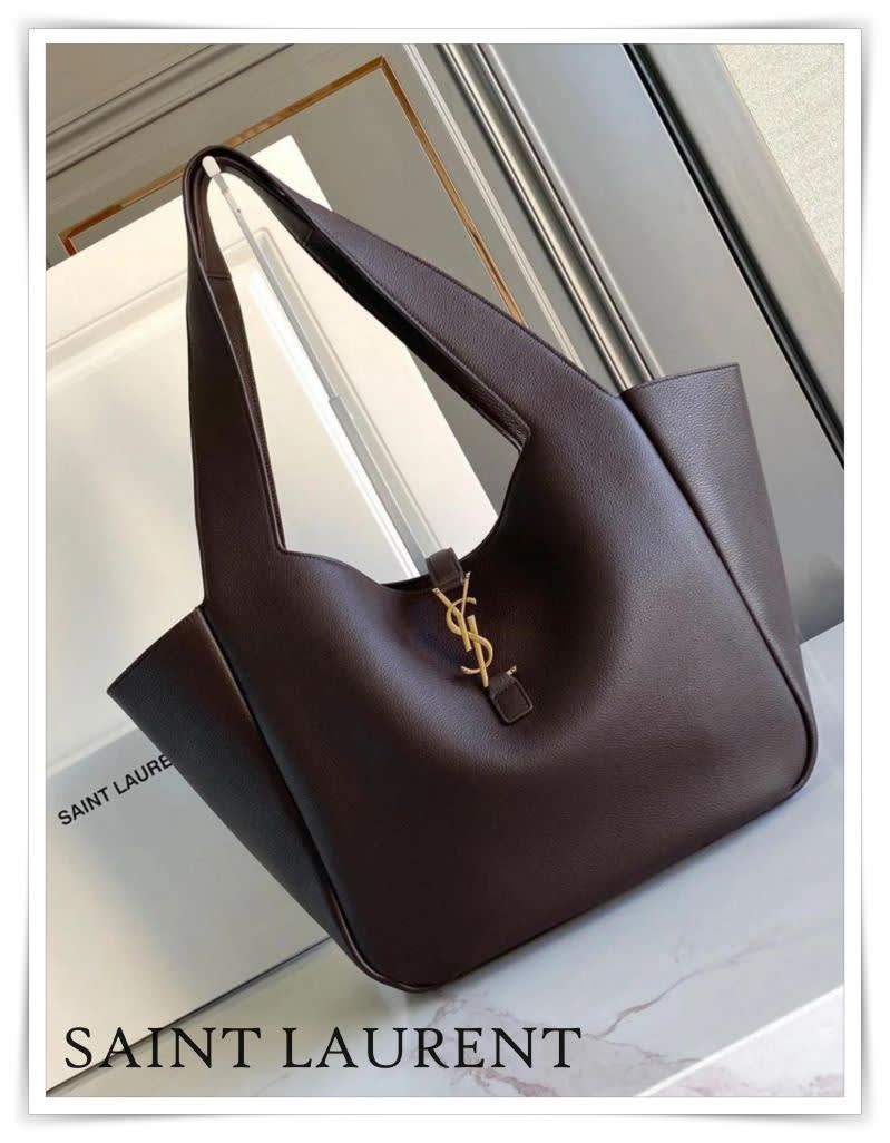 YSL Burgundy Premium Quality Bucket Bag-0