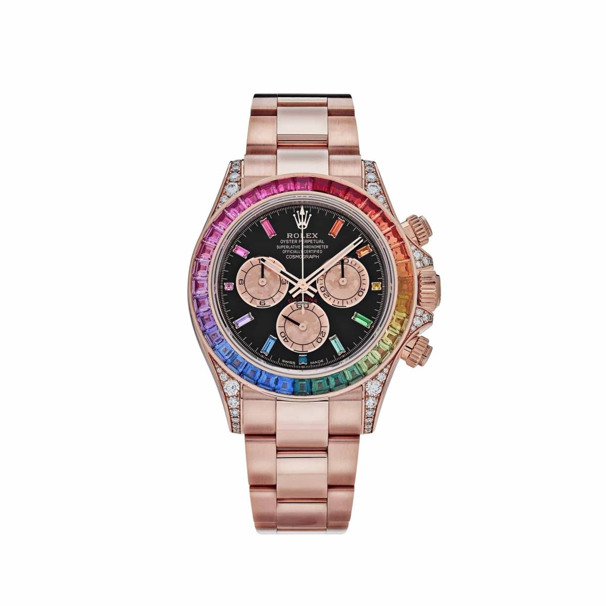Rolex Cosmograph Daytona "Rainbow" in Everose gold with black dial 40 mm oyster 116595RBOW-0
