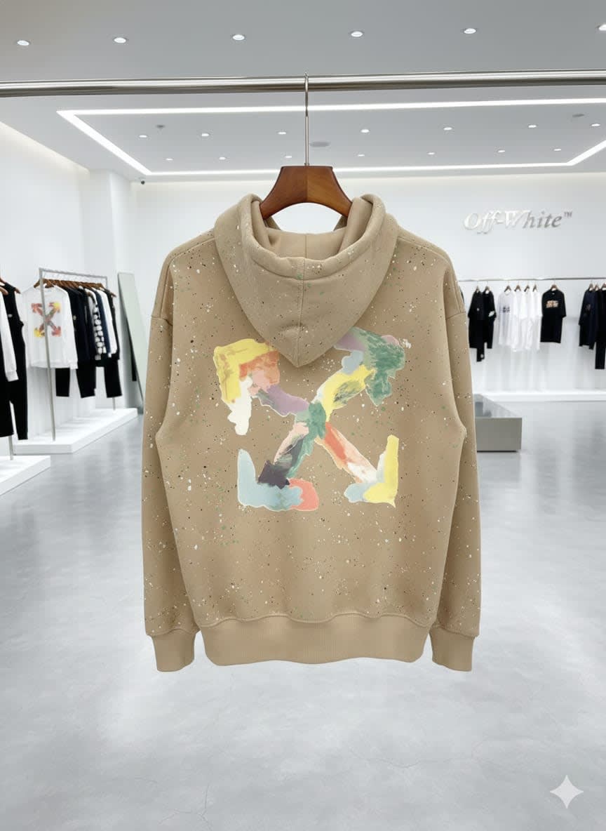 Off White Brown Premium Quality Hoodie-1