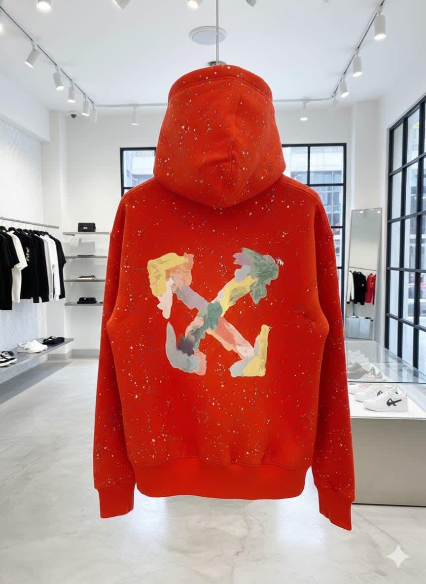 Off White Orange Premium Quality Hoodie-3