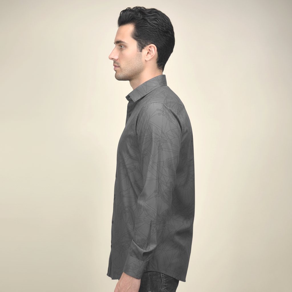 Armani Exchange Eagle Print Grey Premium Shirt-2