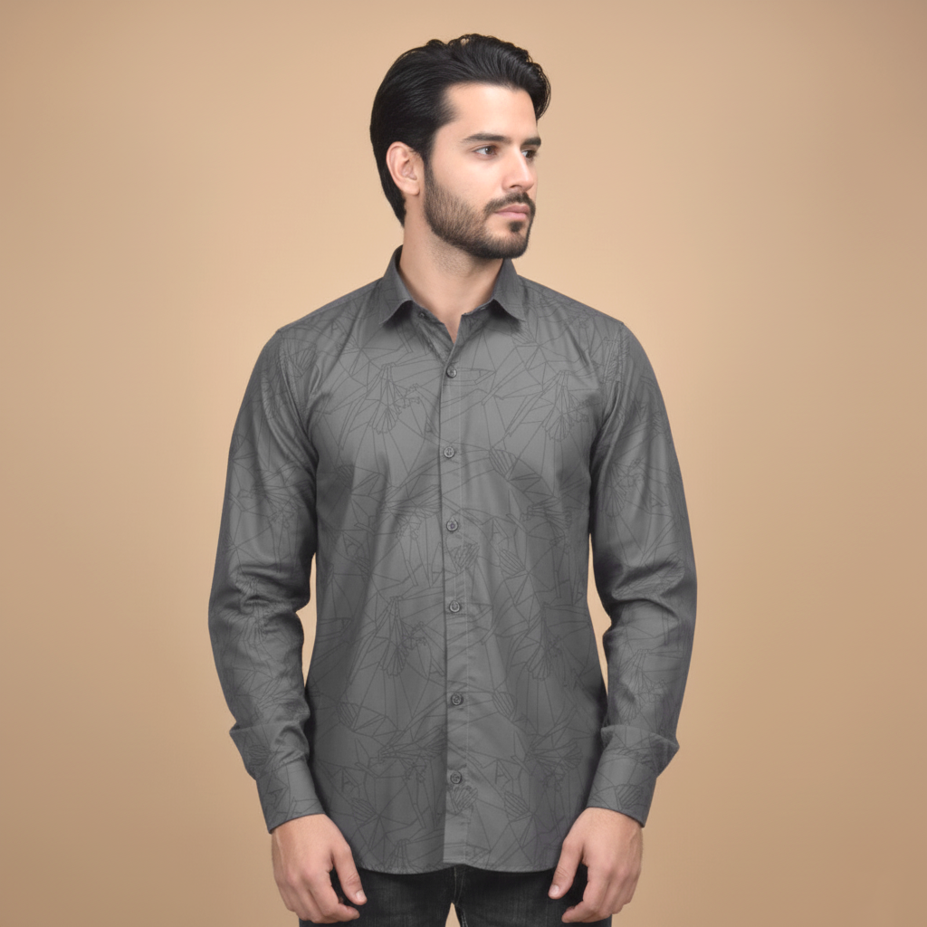 Armani Exchange Eagle Print Grey Premium Shirt-1