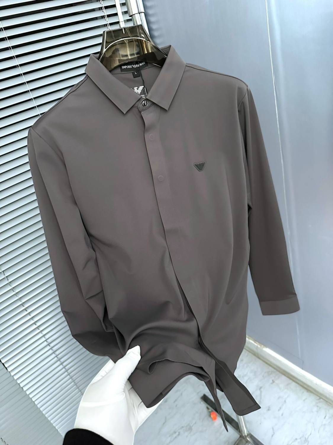 Armani Exchange Grey Premium Quality Cotton Shirt-0