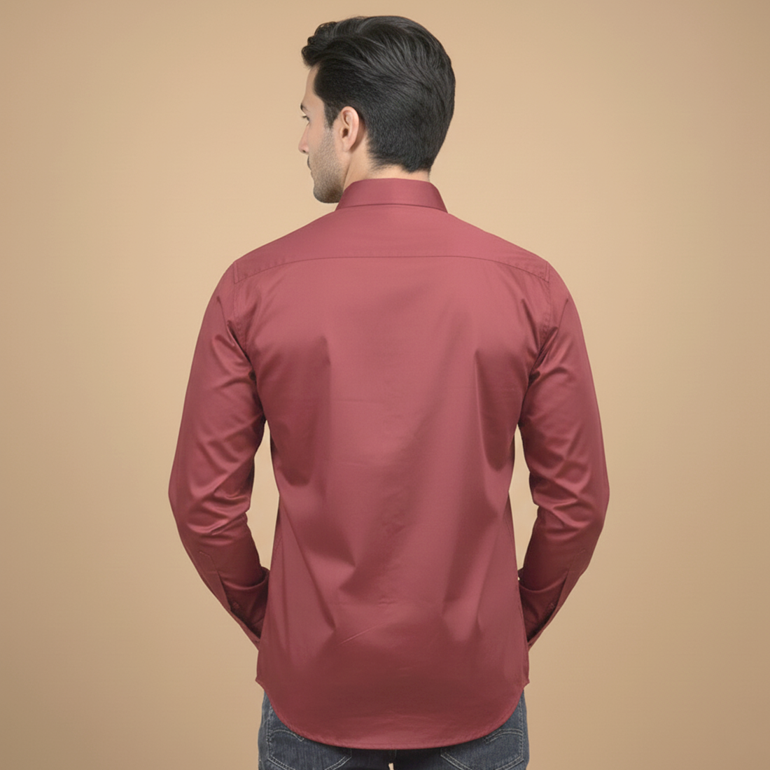 Versace Embroidered Wine Premium Cotton Shirt-3