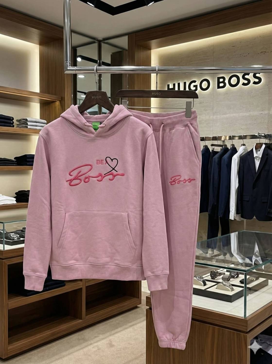 Hugo Boss Pink Premium Quality Winter Tracksuits-3