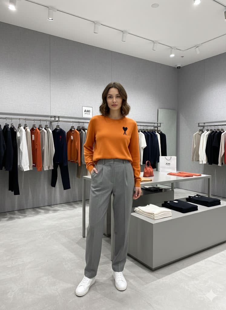 Ami Orange Premium Quality Sweatshirt-0