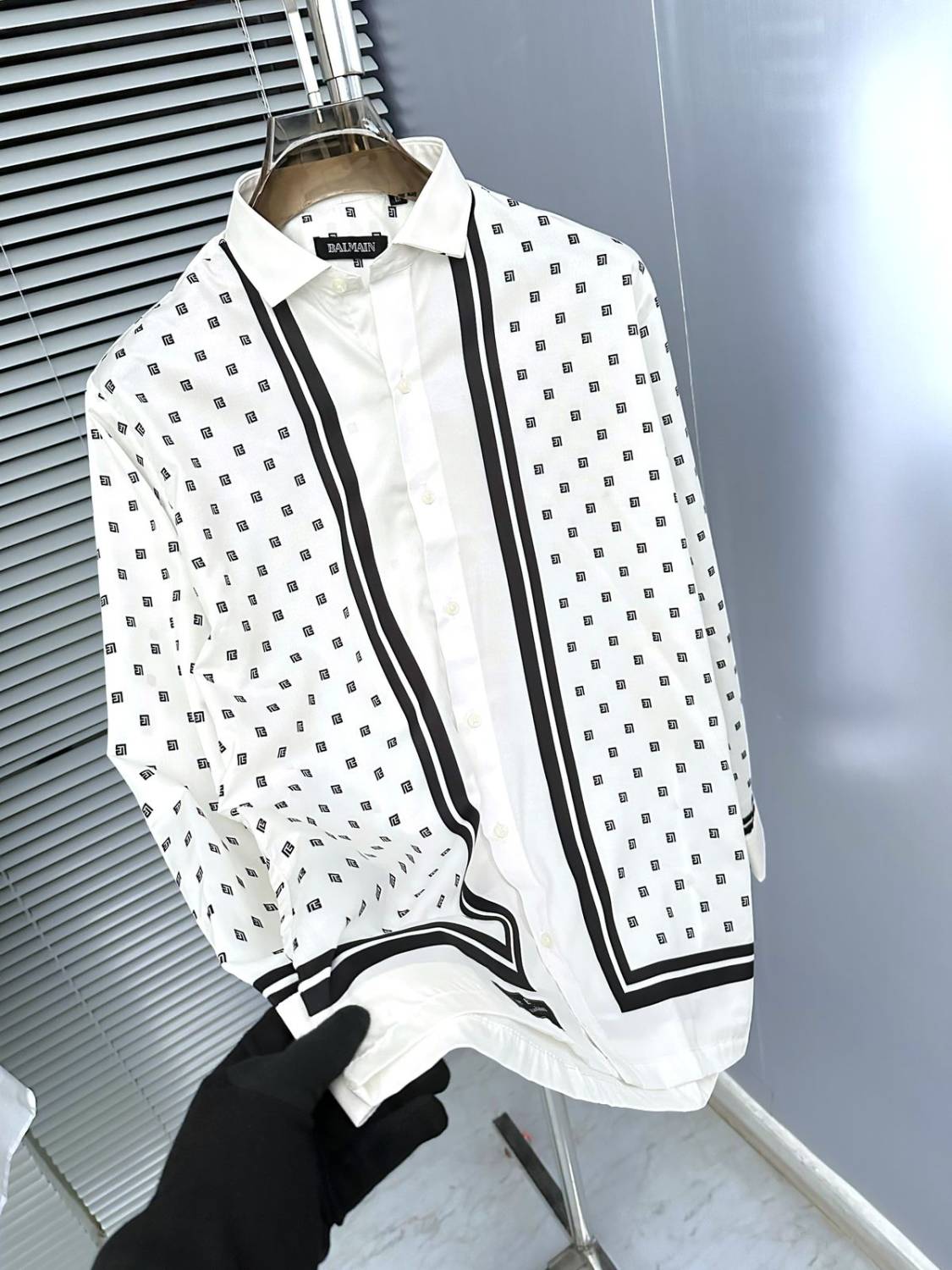 Balmain Embroidered White Premium Cotton Shirt-1