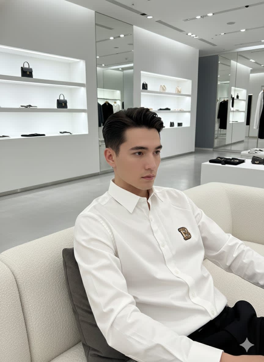 Balmain Embroidered White Premium Cotton Shirt-2