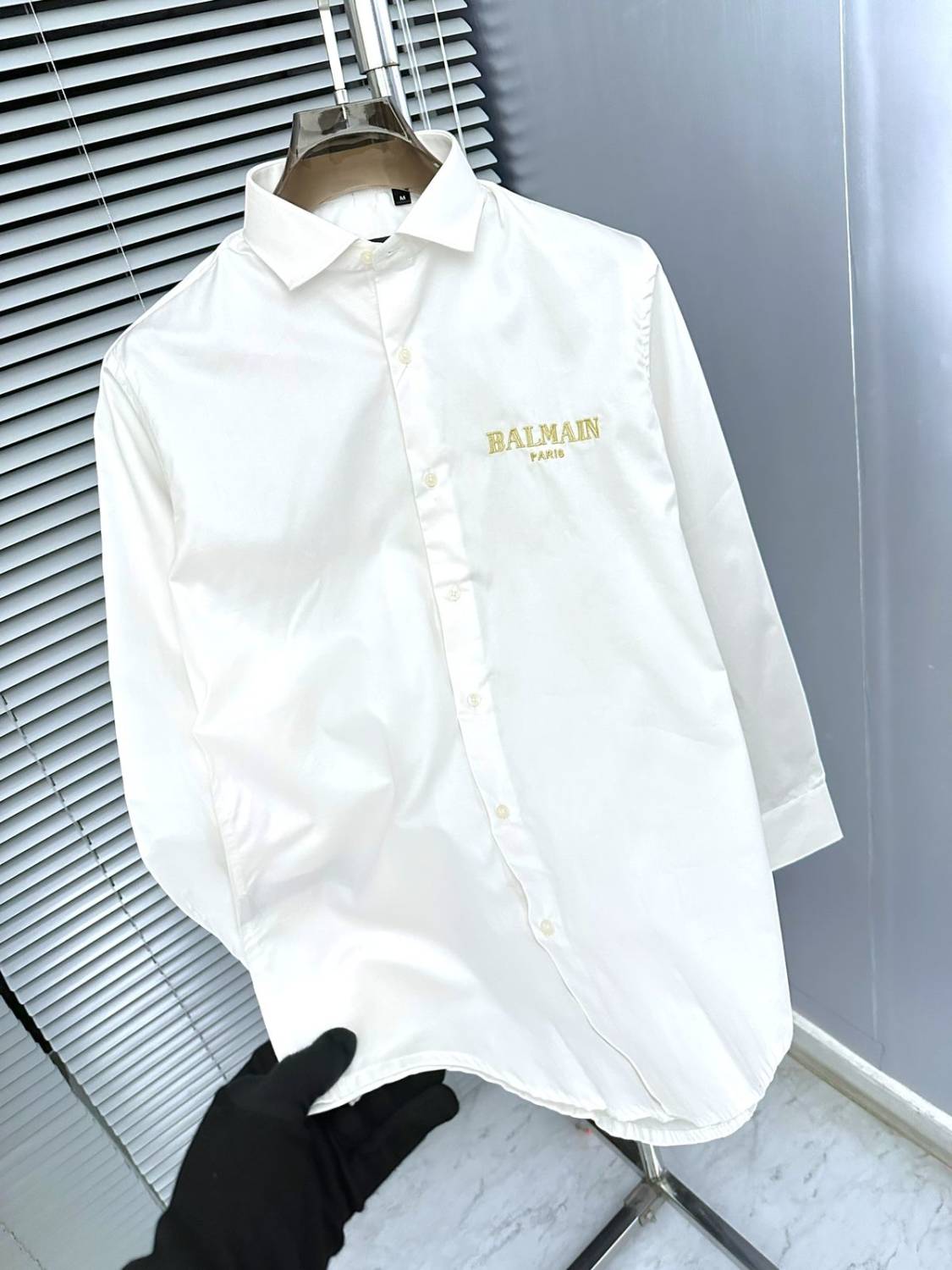 Balmain Embroidered White Premium Cotton Shirt-1