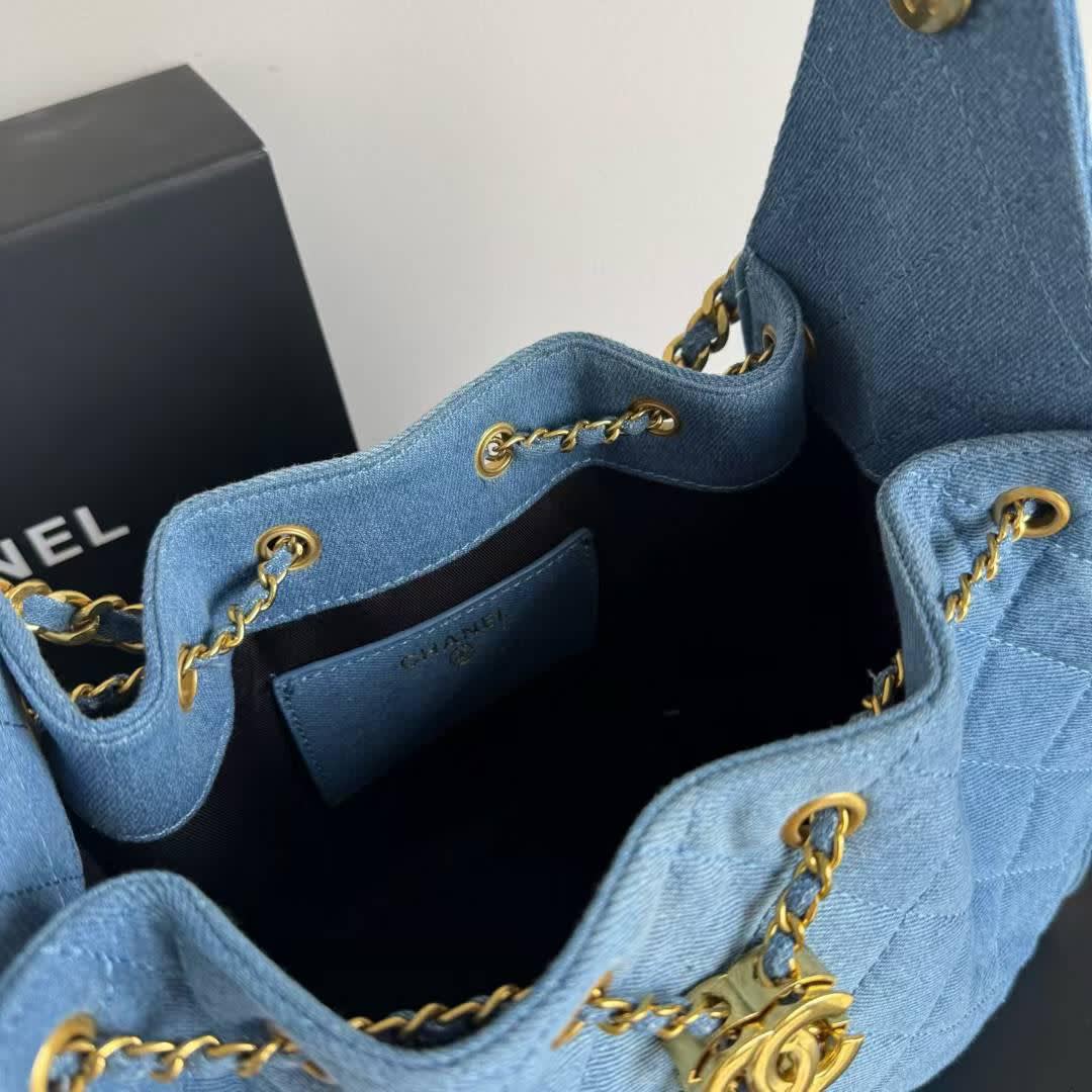 Chanel Maxi Blue Iconic Hobo Bag-2