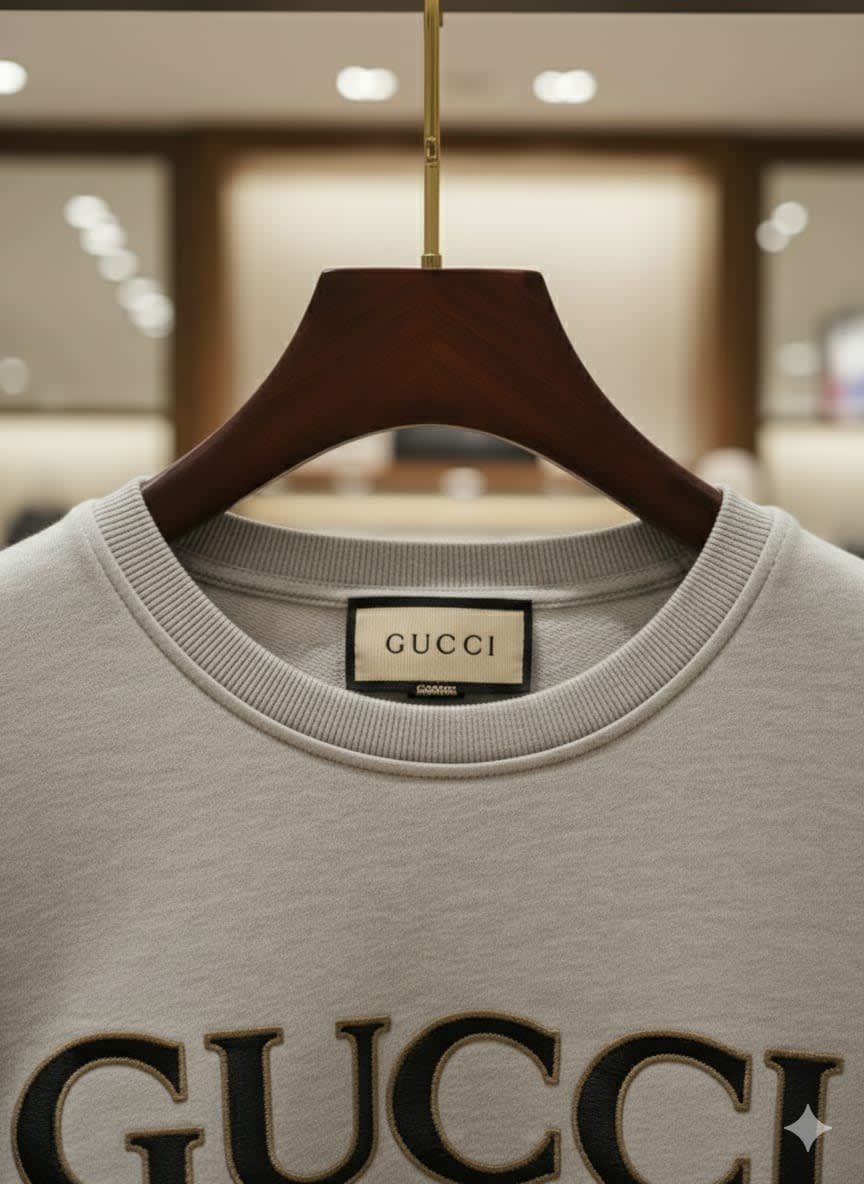 Gucci Embroidery White cotton Sweatshirt-2