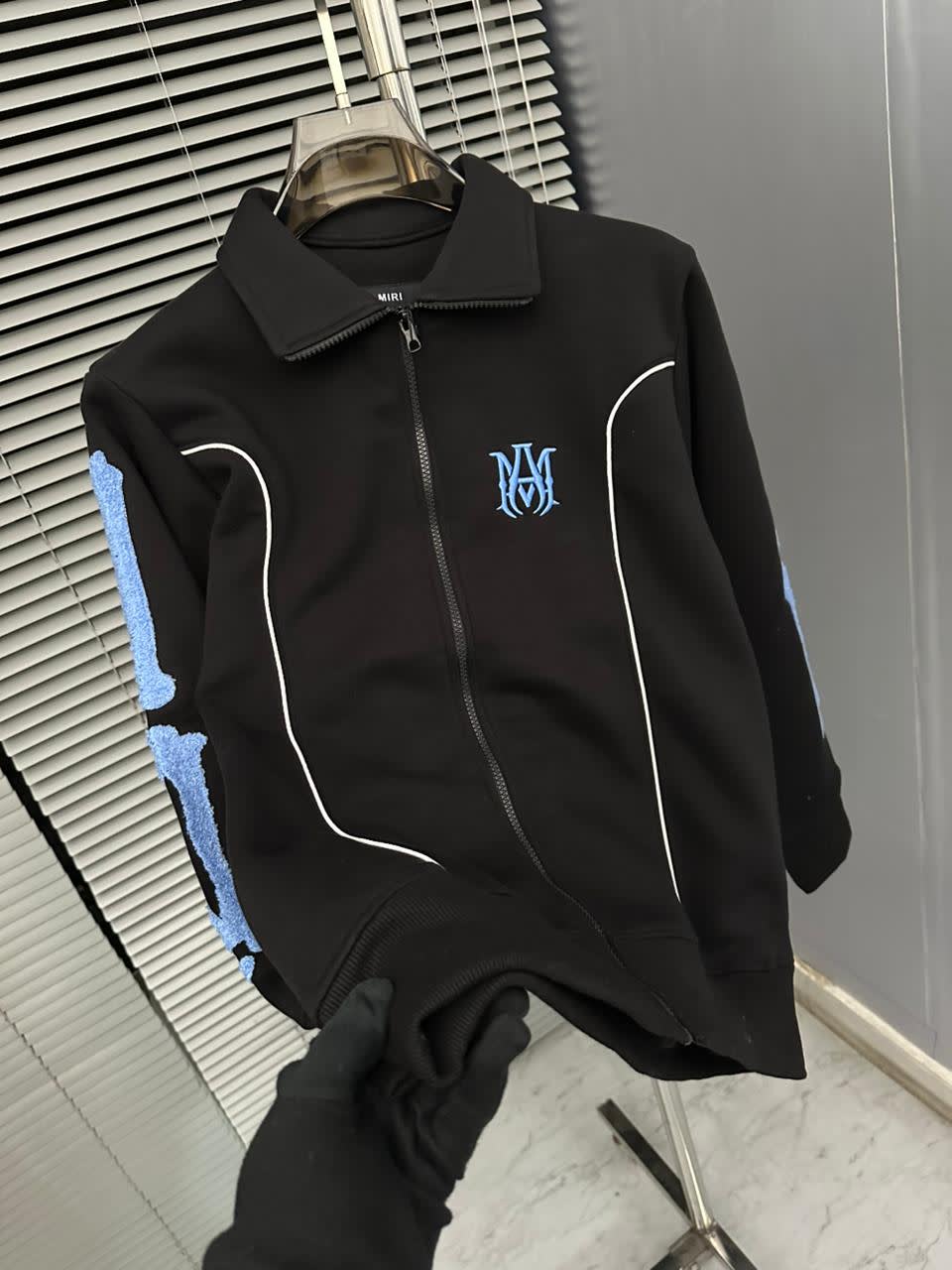 Amiri Embroidered logo Black Premium Quality Zipper-4