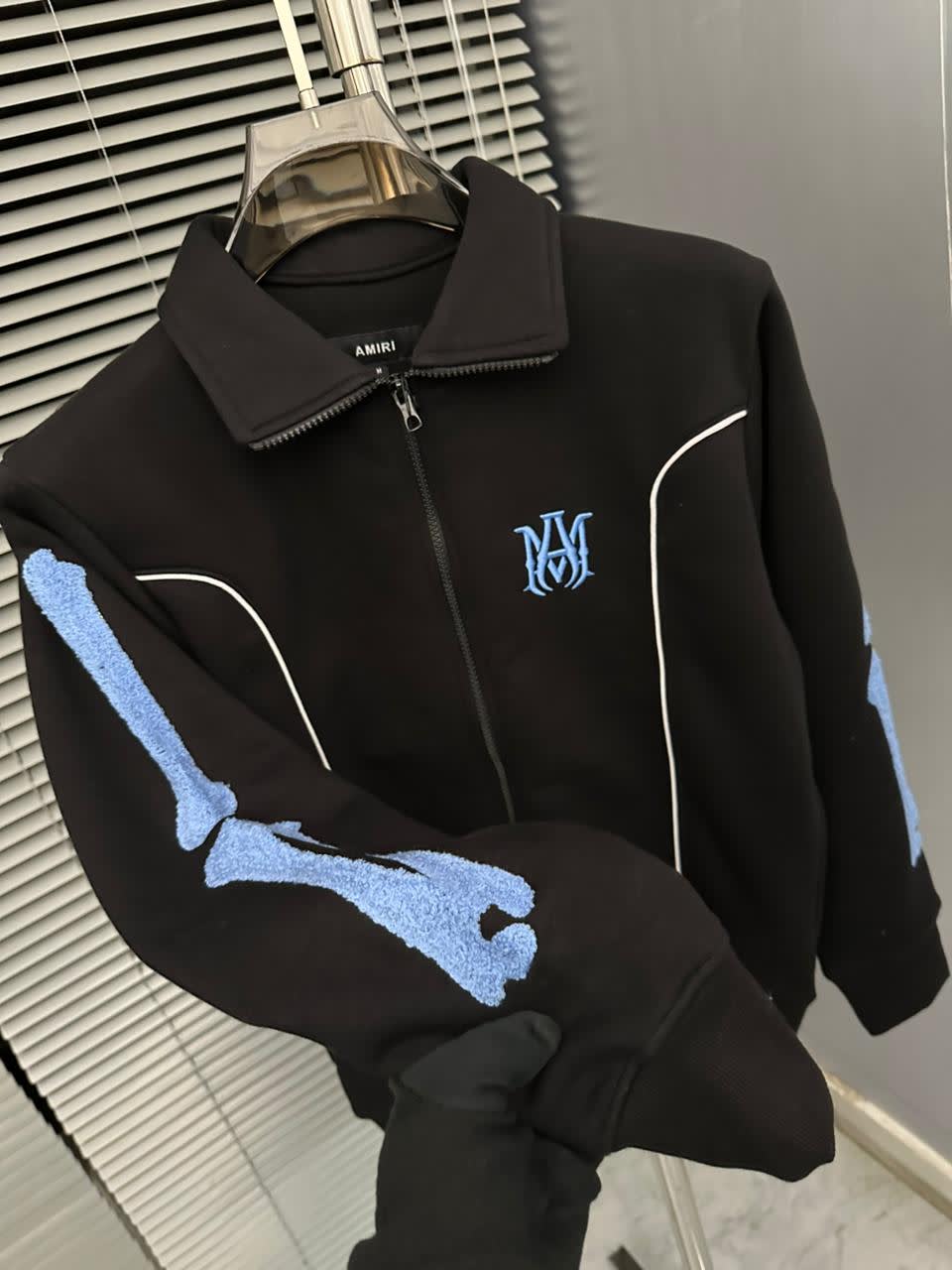 Amiri Embroidered logo Black Premium Quality Zipper-3