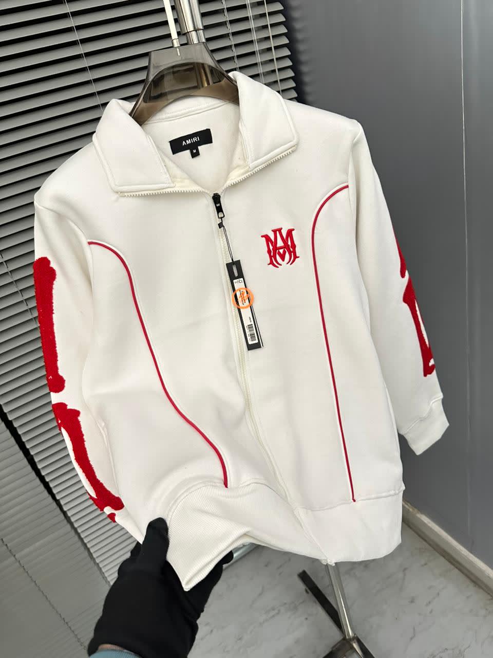 Amiri Embroidered logo White Premium Quality Zipper-5