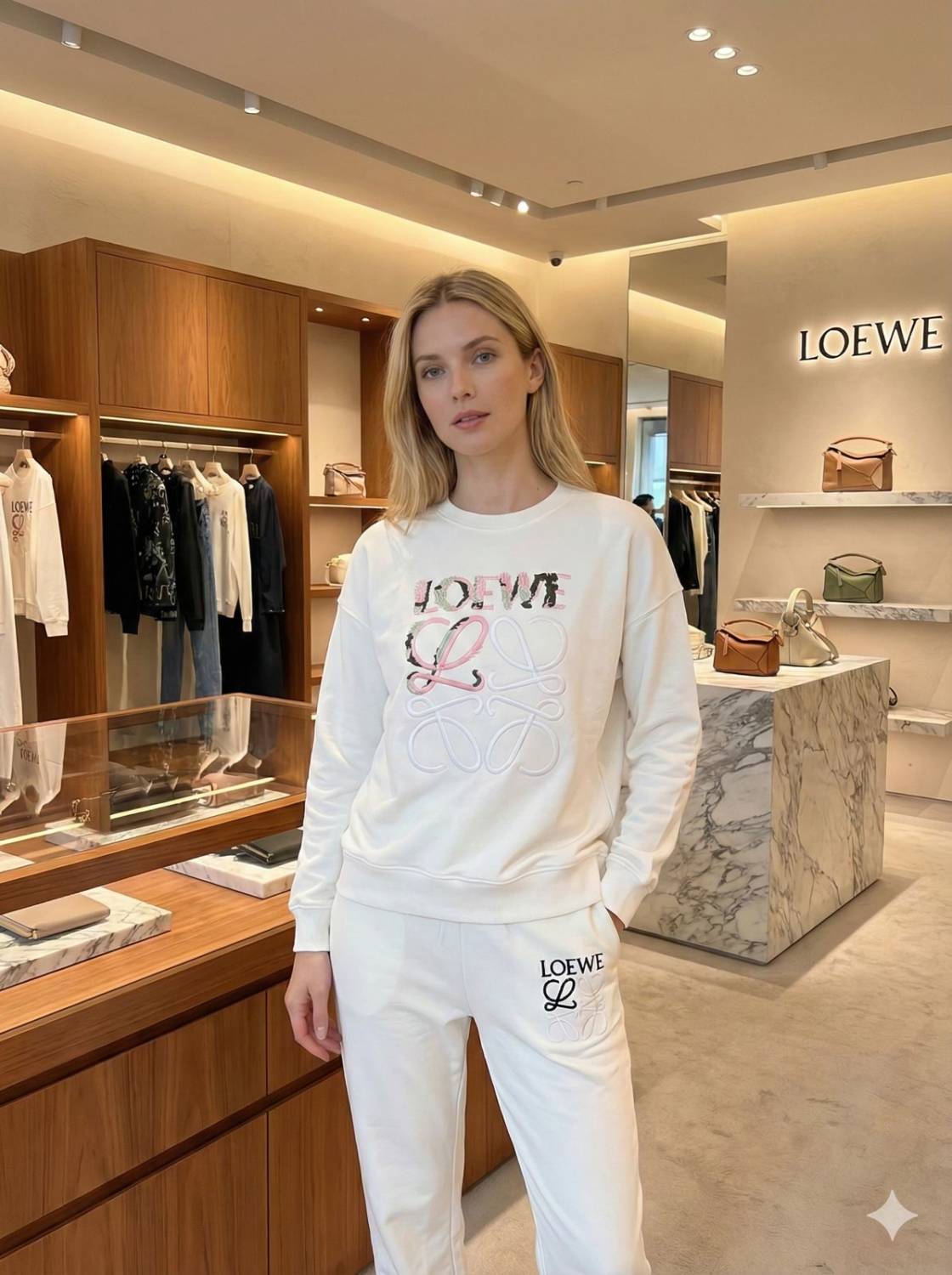 Loewe White Premium Quality Tracksuit-0