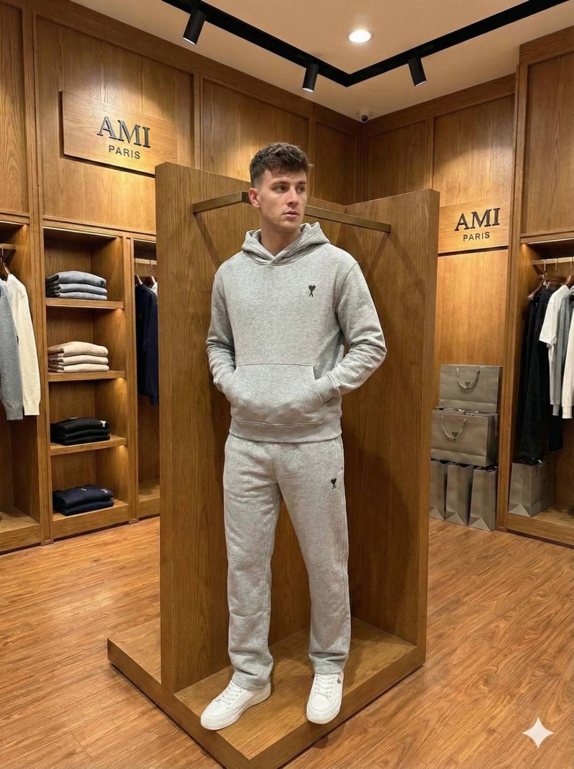 Ami Grey Premium Quality high End Authentic Track Suit-0