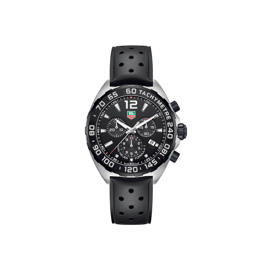 TAG Heuer Men's Formula 1 Chronograph Black Dial, Black Rubber Strap Watch, CAZ1010.FT8024-1