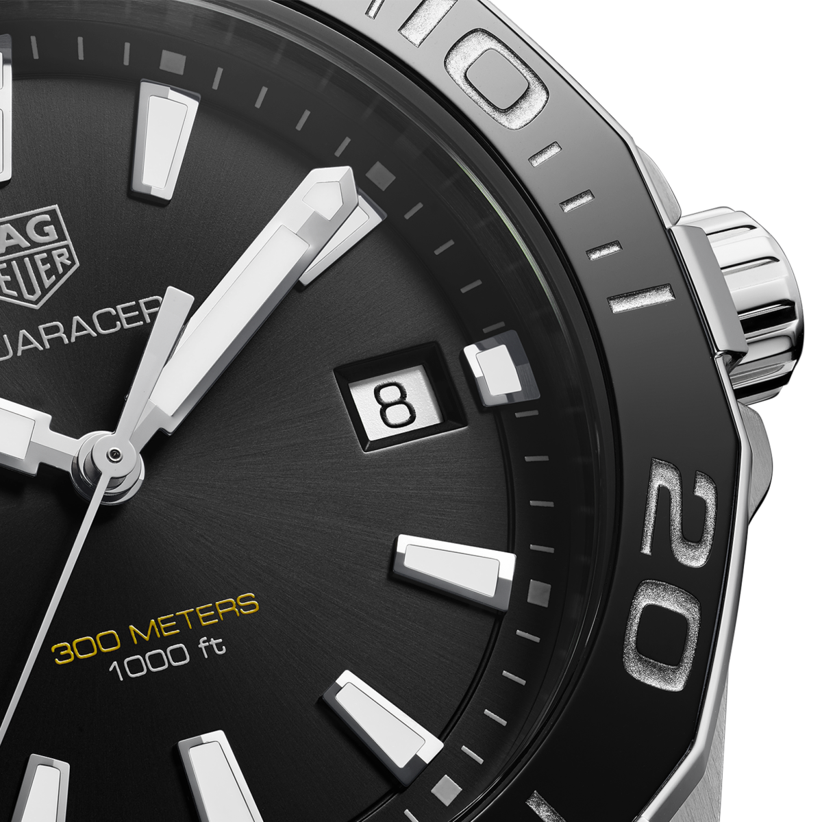 TAG Heuer Aquaracer Quartz, 41 mm, Black Dial, Stainless Steel Watch, WAY111A.BA0928-6